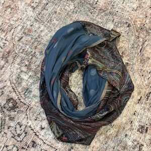 Anthropologie by Shingora, Paisley metallic Foil Scarf, Infinity-reversible
